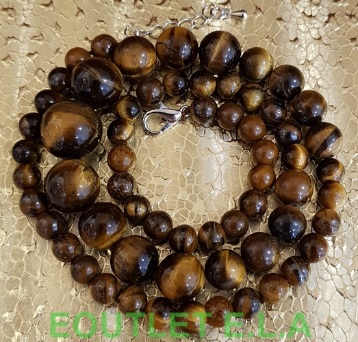 GENUINE TIGER EYE STONE NECKLACE-48-51cm